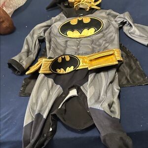 Kids Superhero Costume with Gold and Gray Accents